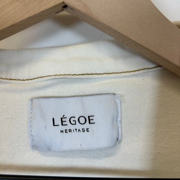 Legoe Heritage Rome denim White maternity shirt dress Women’s size 6 (Medium) - Picture 4 of 10